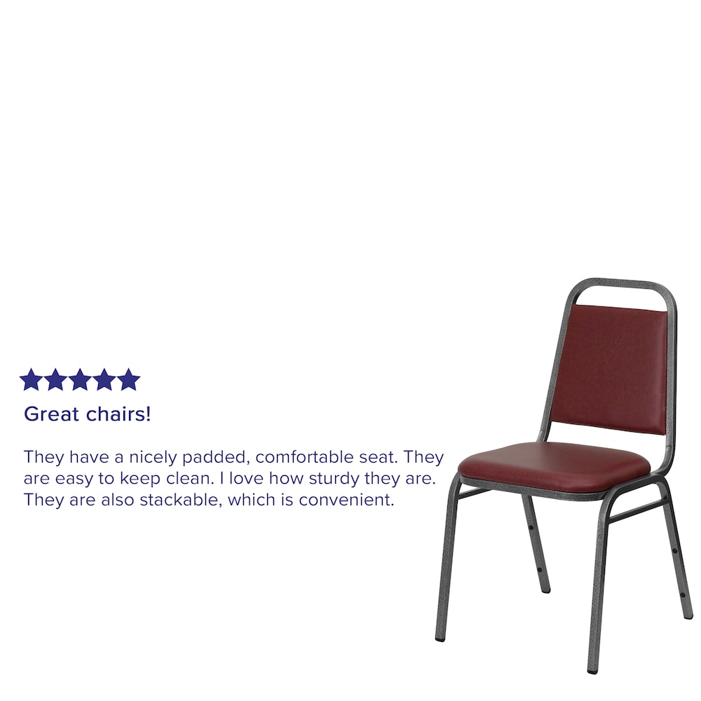 Chaise de banquet à dossier trapézoïdal
