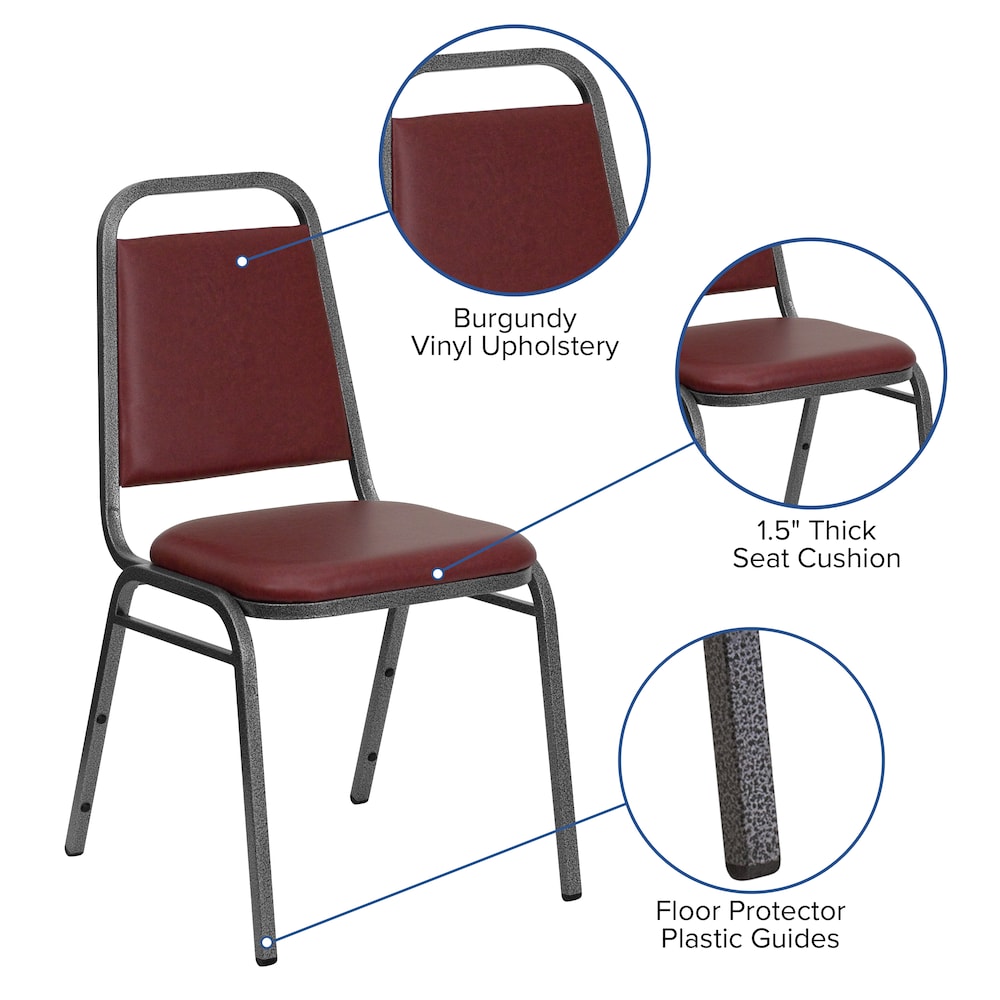 Chaise de banquet à dossier trapézoïdal
