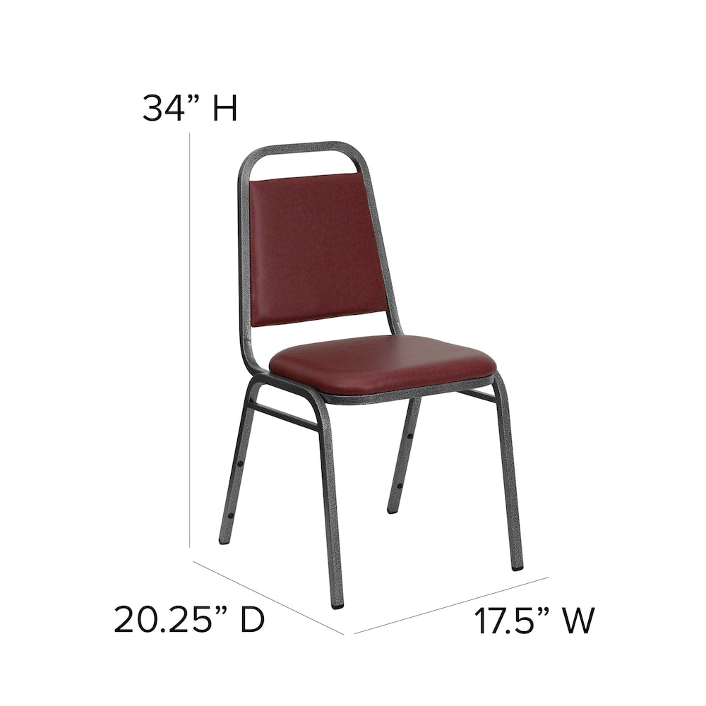 Chaise de banquet à dossier trapézoïdal
