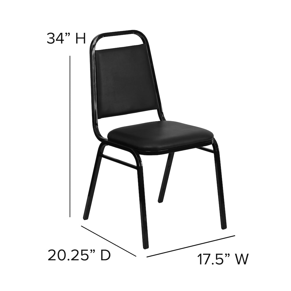 Chaise de banquet à dossier trapézoïdal