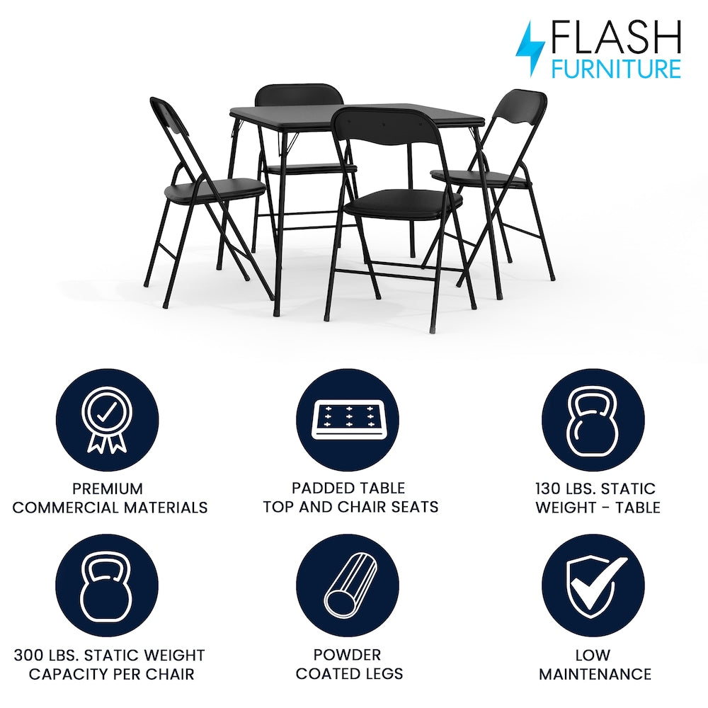 Ensemble de table à cartes pliante 5 pièces