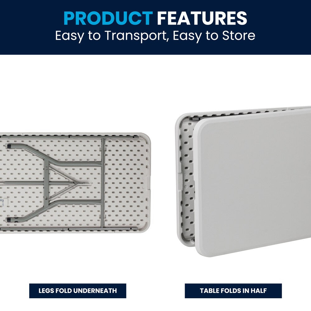30-inch x 96-inch Plastic Bi-Fold Table
