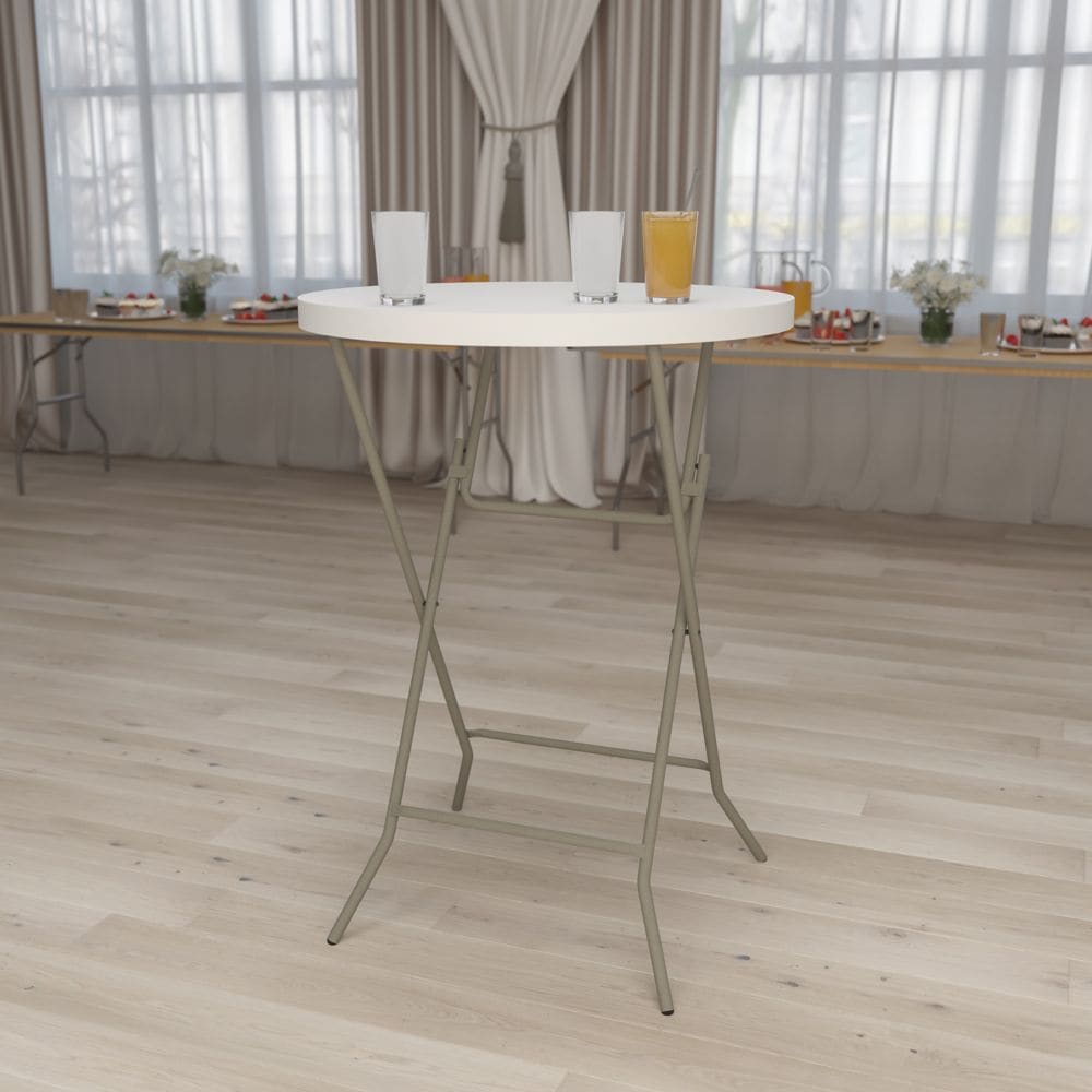 32RND Plastic Fold Bar Table