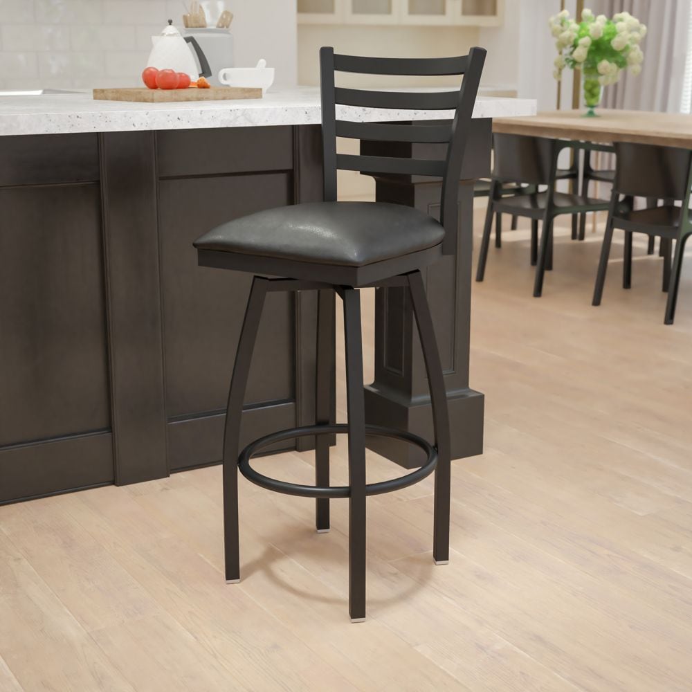 Metal Ladder Back Swivel Stool