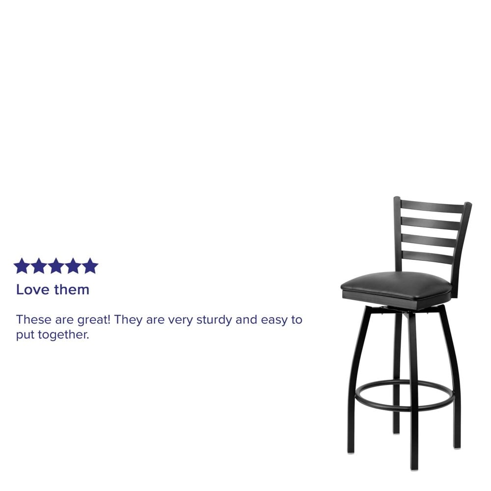 Metal Ladder Back Swivel Stool