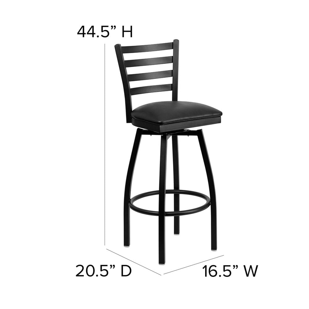 Metal Ladder Back Swivel Stool