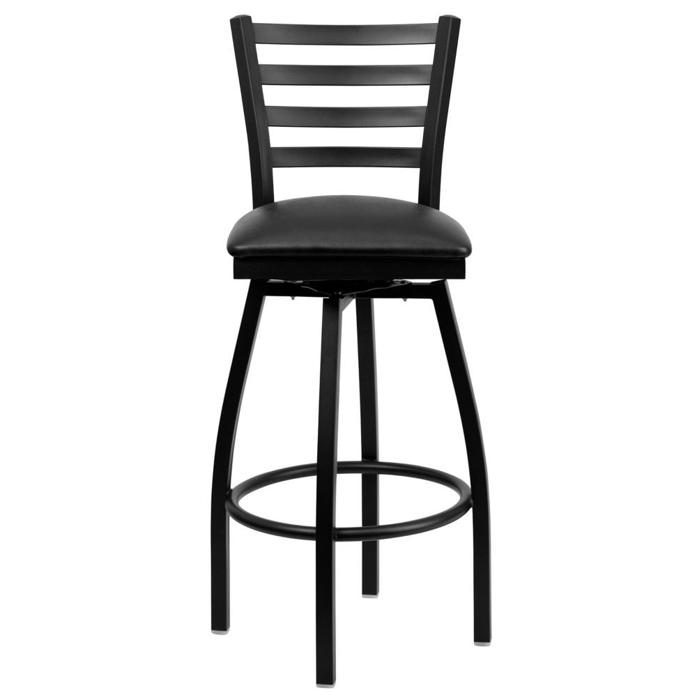 Metal Ladder Back Swivel Stool