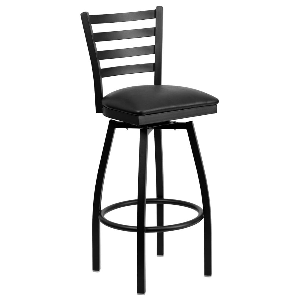Metal Ladder Back Swivel Stool