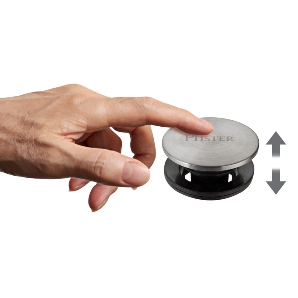 Push and Seal Brushed Nickel Bathroom Sink Drain/Pop up Drain