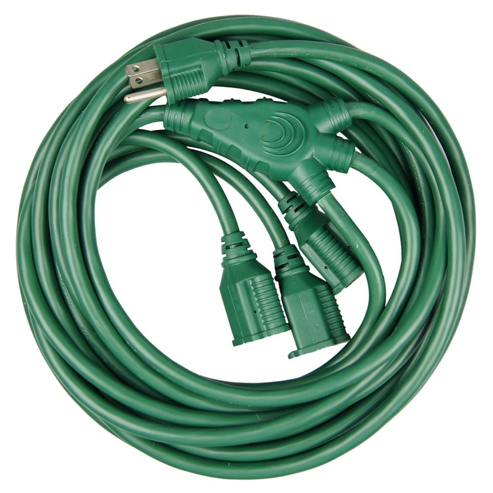40 ft. 16 Gauge 13 Amps Multi-Directional Outdoor Light Duty Extension Cord, Green