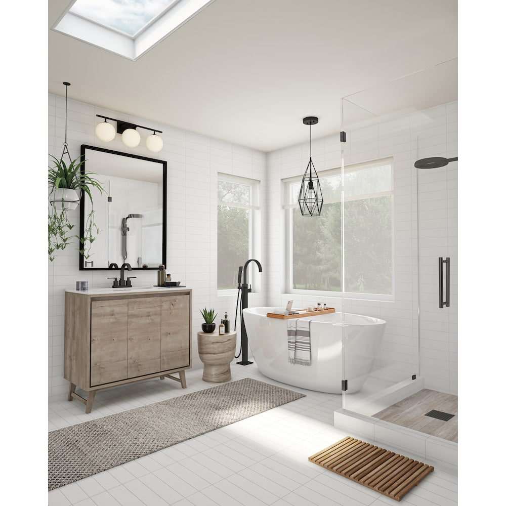 Robinet de salle de bain central Farrington de 4 pouces en noir mat
