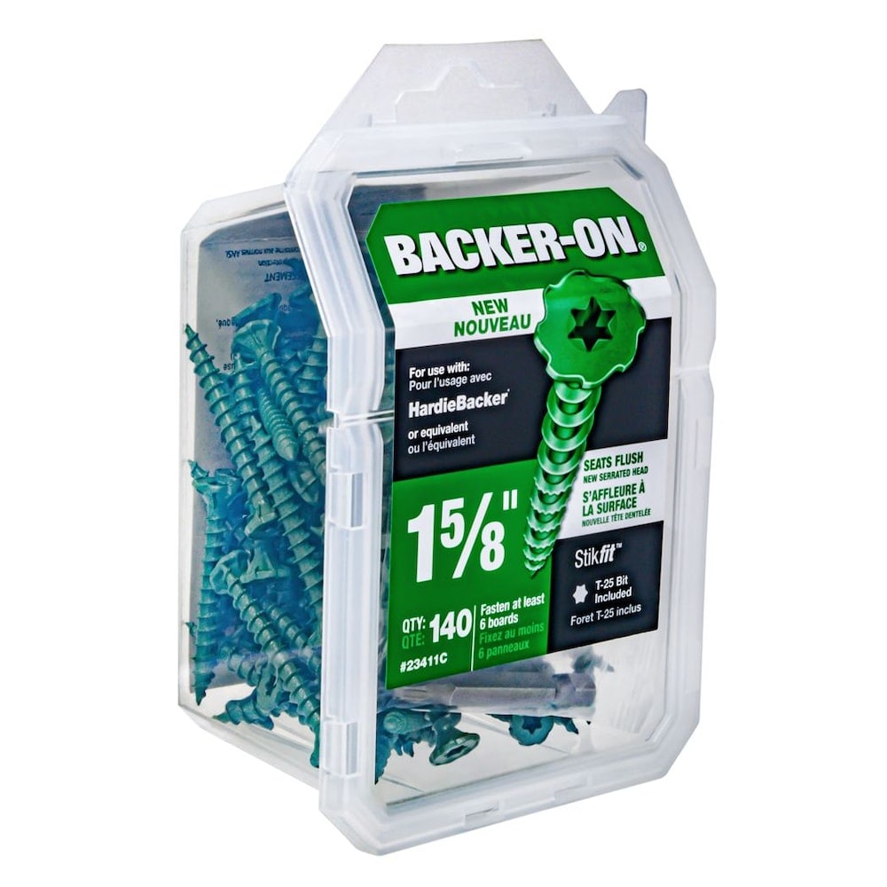 1-5/8-inch Serrated Head Star Drive Cement Board Screws - 140pcs