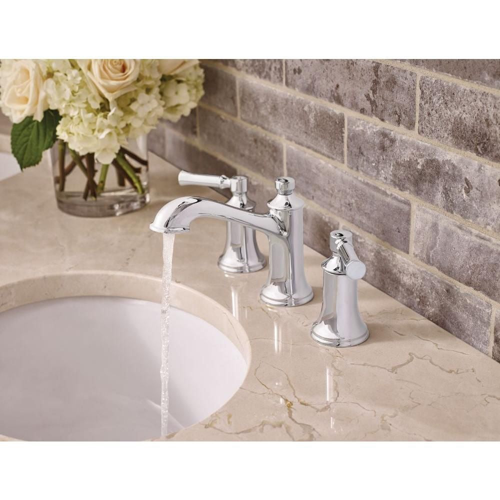 Robinet de lavabo de salle de bain à 2 poignées Dartmoor de 8 à 16 pouces en chrome (drain inclus; valve non incluse)