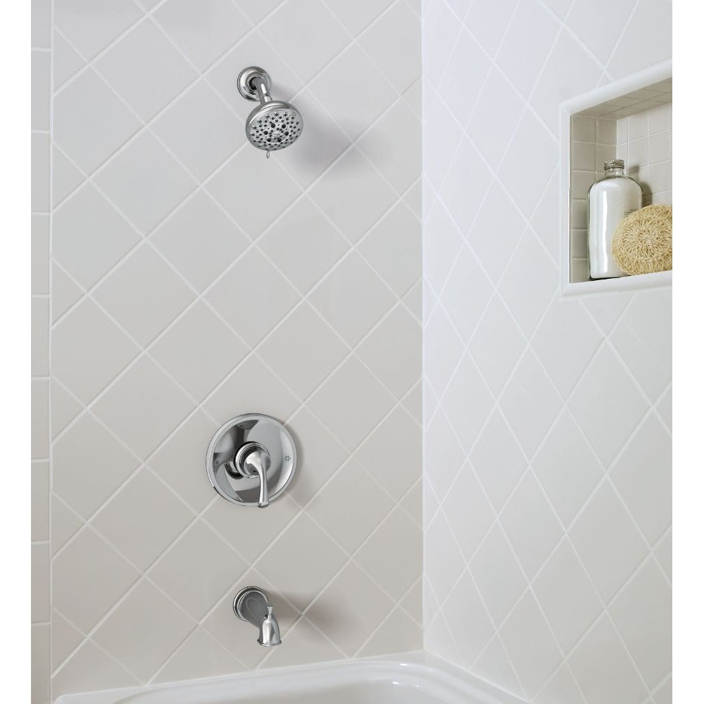 Robinet de baignoire-douche à poignée unique et 5 jets Idora en chrome (robinet inclus)