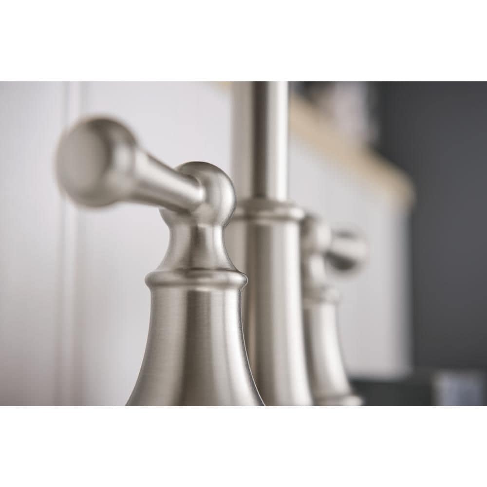 Brecklyn 2 Handle 4-inch Centerset Bathroom Sink Faucet/Tap in Spot Resistant Brushed Nickel (Drain and Valve Included)
