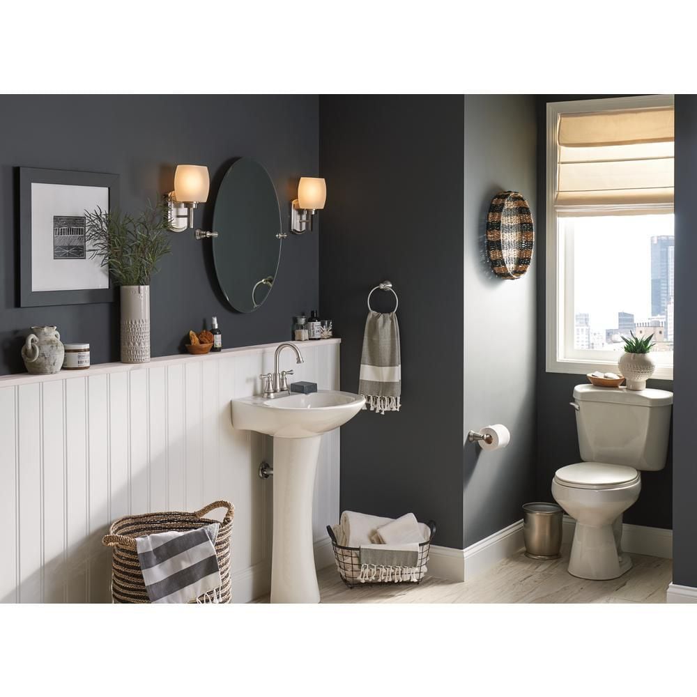 Brecklyn 2 Handle 4-inch Centerset Bathroom Sink Faucet/Tap in Spot Resistant Brushed Nickel (Drain and Valve Included)