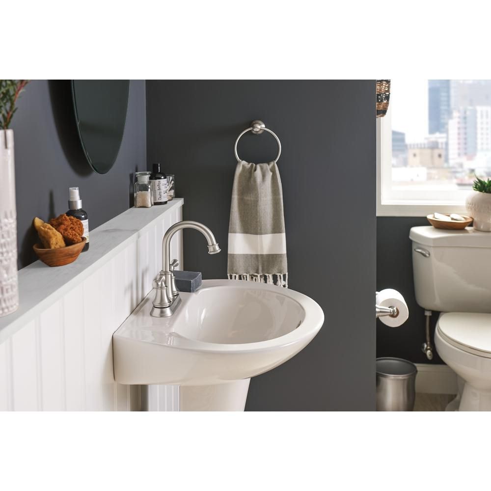 Brecklyn 2 Handle 4-inch Centerset Bathroom Sink Faucet/Tap in Spot Resistant Brushed Nickel (Drain and Valve Included)