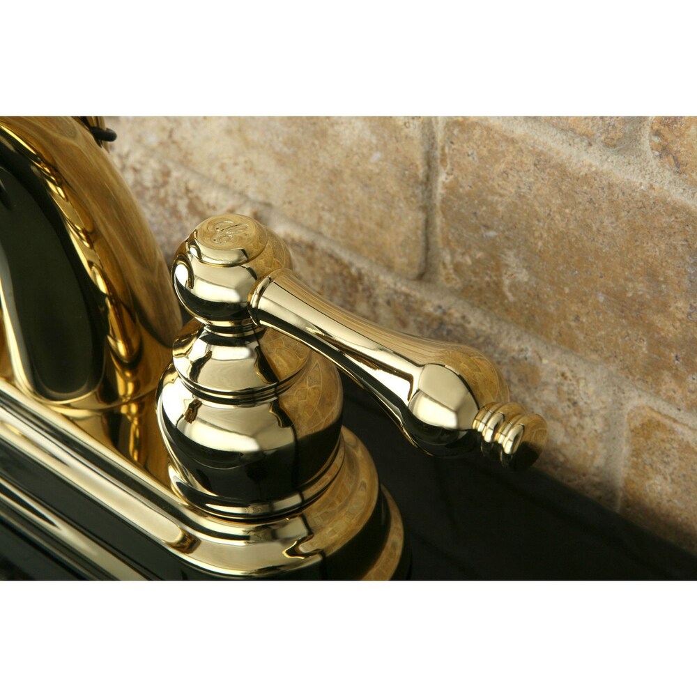 Robinet de salle de bain à arc moyen à 2 poignées et à ensemble central de 4 pouces Restoration en laiton poli