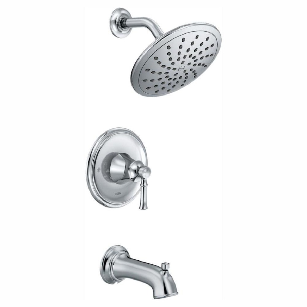 Dartmoor Posi-Temp Single-Handle Bathtub Shower Faucet Trim Kit with Rain Shower Head in Chrome (Valve Not Included)