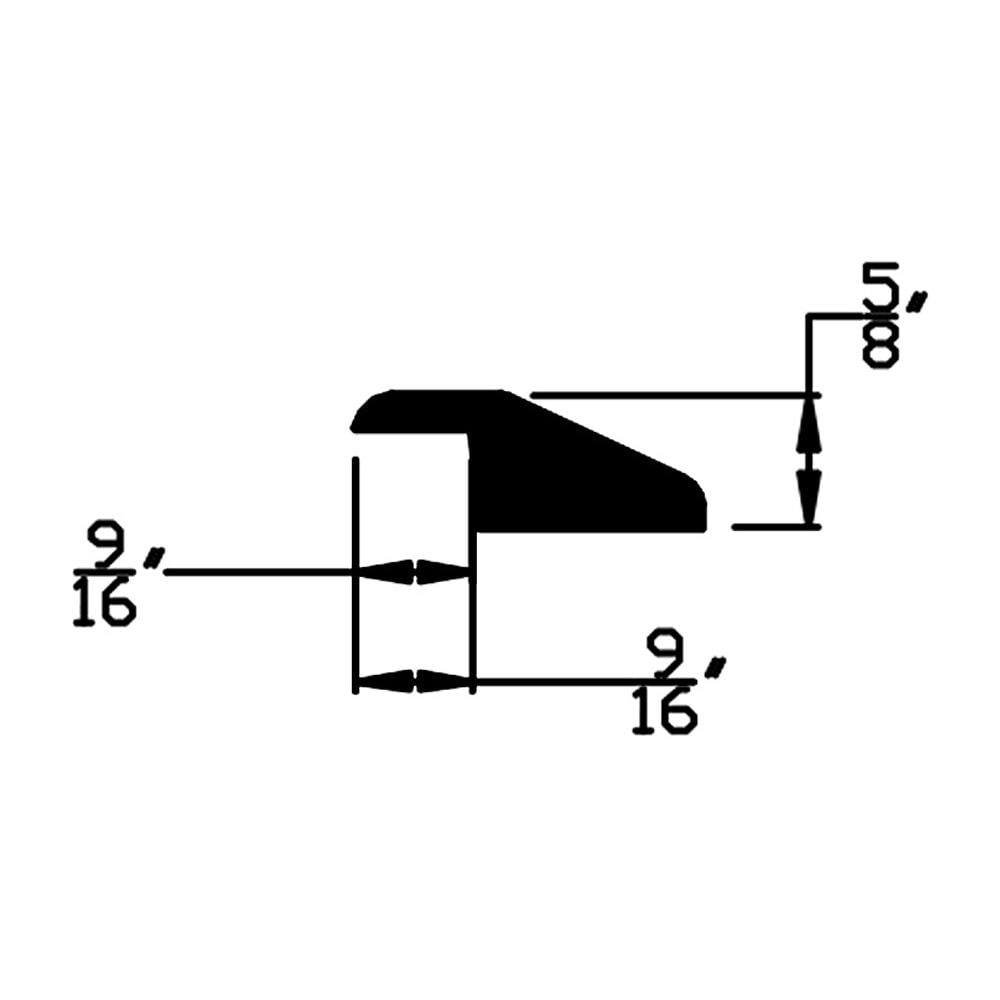 Moulure de réduction en bois dur de 3/8 po d'épaisseur x 1 3/4 po de largeur x 94 po de longueur en chêne brossé lavé