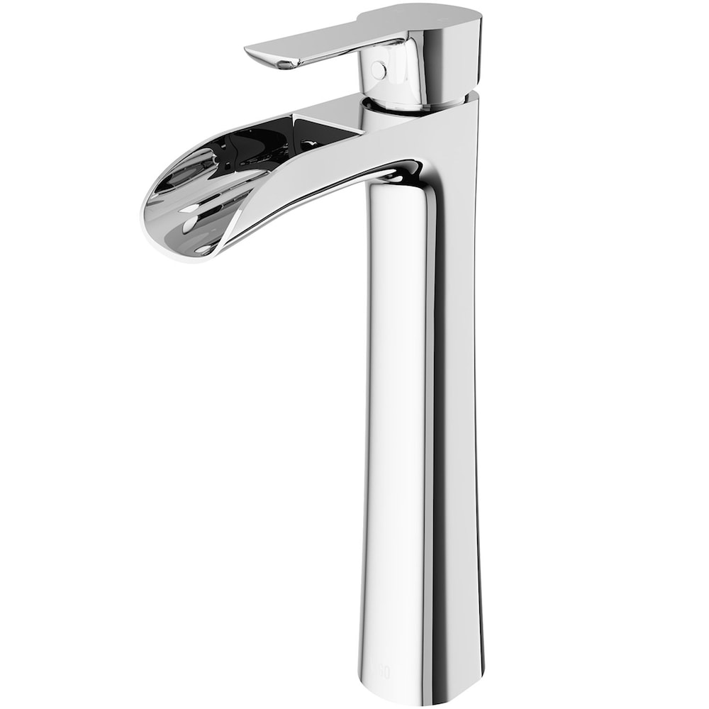 Robinet de salle de bain à cascade à poignée unique et trou unique Niko en chrome