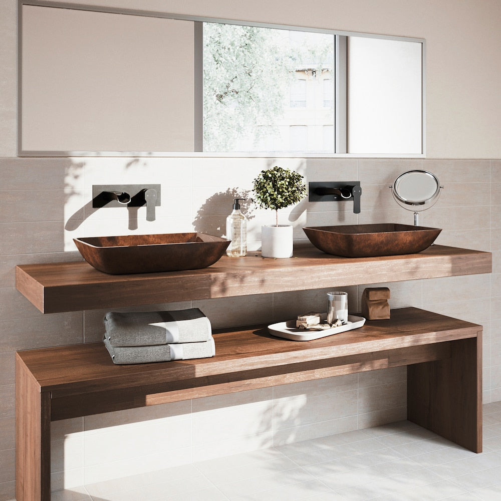 Robinet de salle de bain mural à poignée unique Cornelius en noir mat