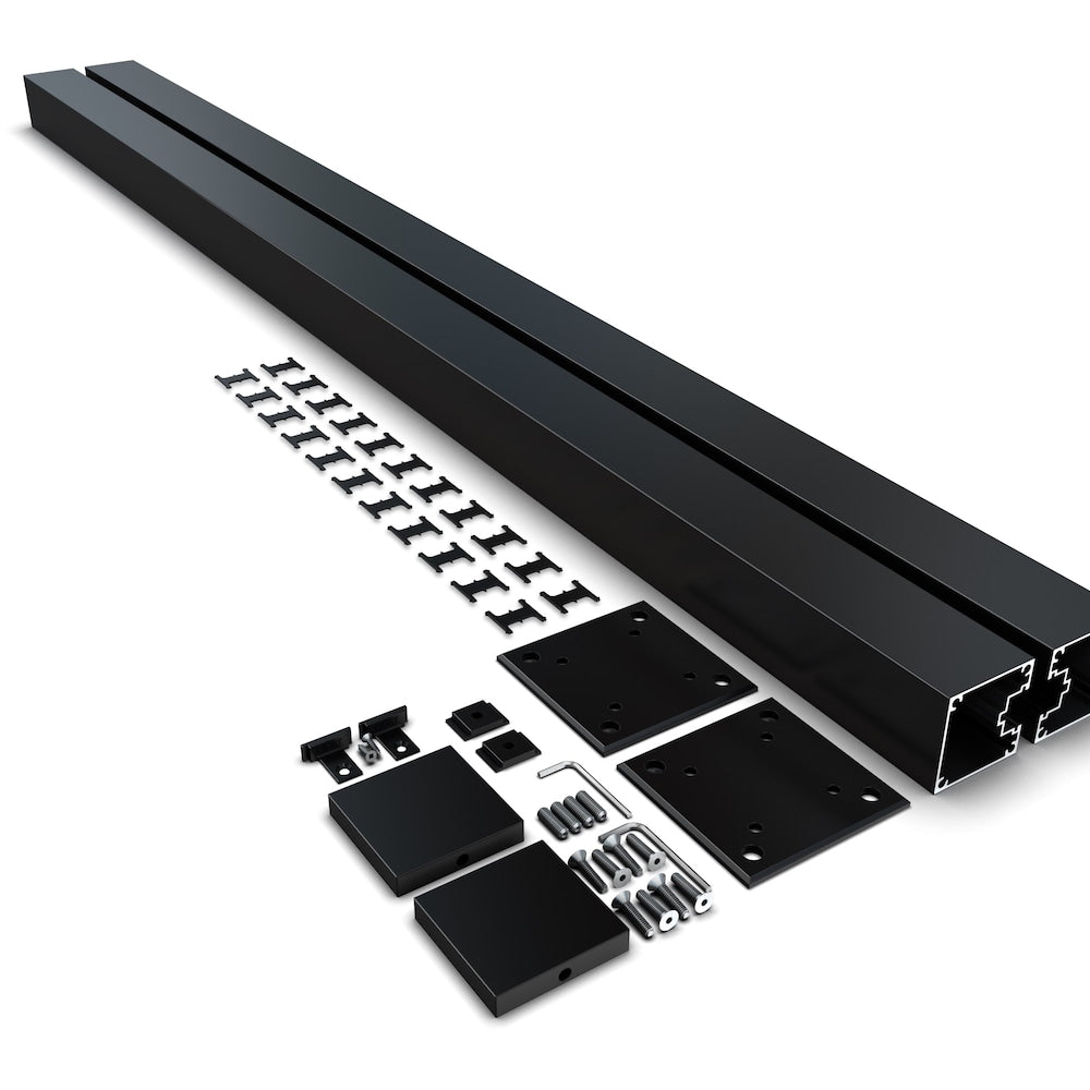 72" Aluminum Fence End Post & Hardware Kit Black ( Kit AA6)