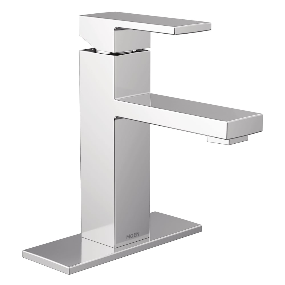 Robinet de lavabo de salle de bain à poignée unique Kyvos de 4 pouces avec plaque de pont en chrome (vidange et valve incluses)