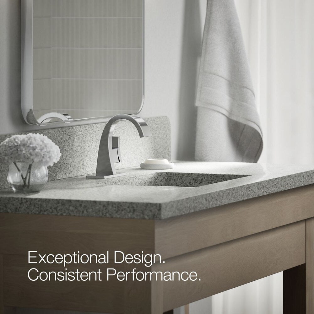 Robinet de salle de bain monotrou à poignée unique Katun en chrome poli