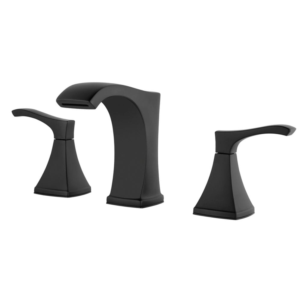 Venturi 2-Handle 8-inch Widespread Matte Black Bathroom Sink Faucet/Tap