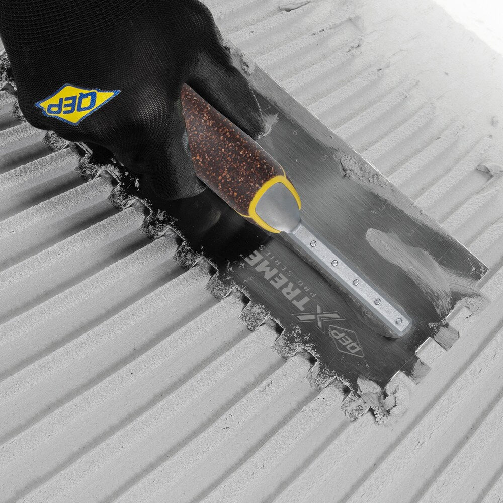 1/2 in. x 1/2 in. x 1/2 in. Cork Handle XL Stainless Steel Square-Notch Flooring Trowel