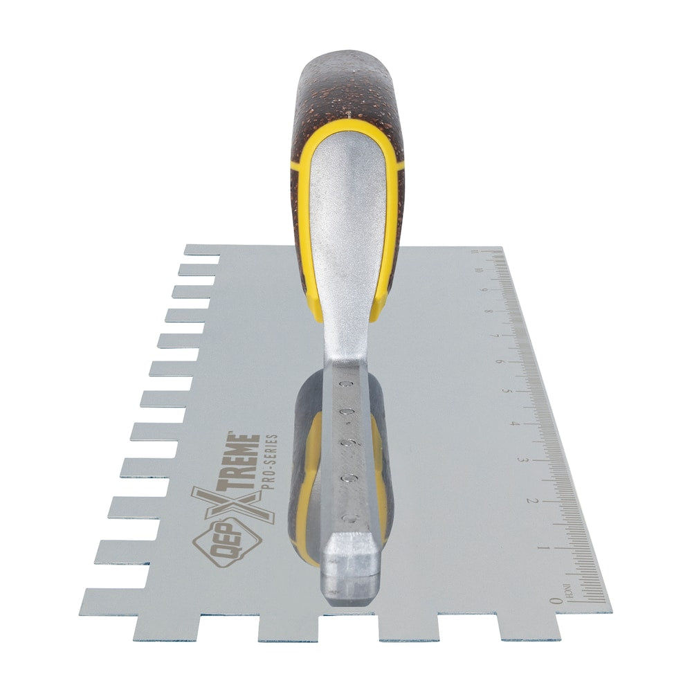 1/2 in. x 1/2 in. x 1/2 in. Cork Handle XL Stainless Steel Square-Notch Flooring Trowel
