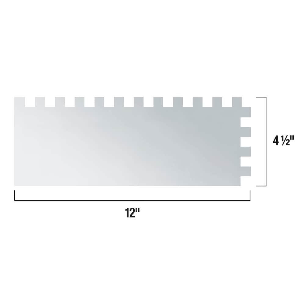 1/2 in. x 1/2 in. x 1/2 in. Cork Handle XL Stainless Steel Square-Notch Flooring Trowel