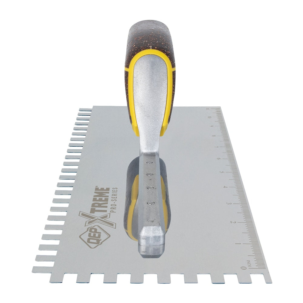 1/4 in. x 3/8 in. x 1/4 in. Cork Handle XL Stainless Steel Square-Notch Flooring Trowel