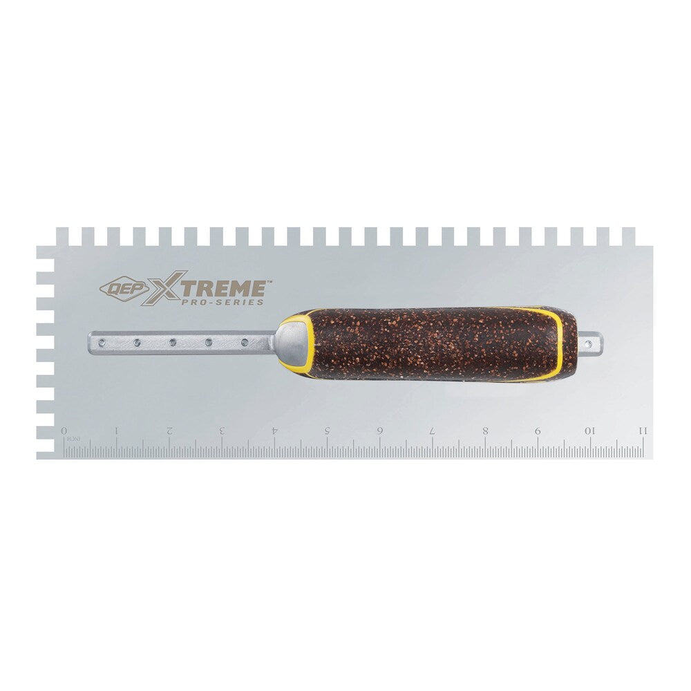 1/4 in. x 3/8 in. x 1/4 in. Cork Handle XL Stainless Steel Square-Notch Flooring Trowel