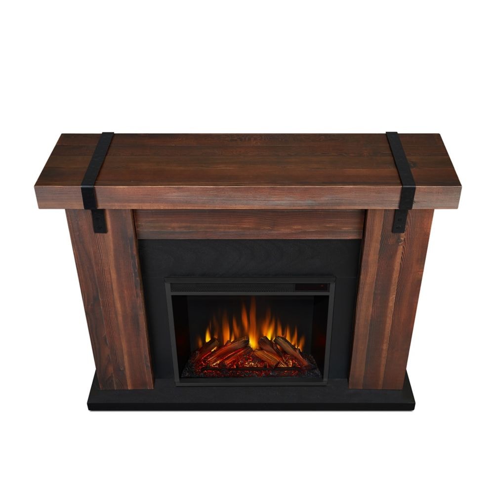 Aspen 49-inch Freestanding Electric Fireplace in Chestnut Barnwood