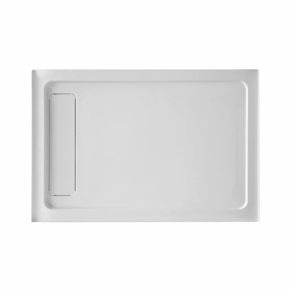 Base de douche en acrylique de 48 po x 32 po avec drain dissimulé à gauche