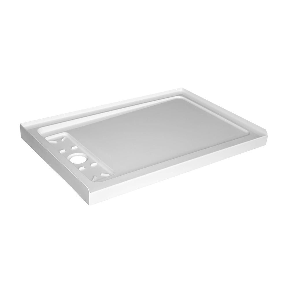 Base de douche en acrylique de 48 po x 32 po avec drain dissimulé à gauche