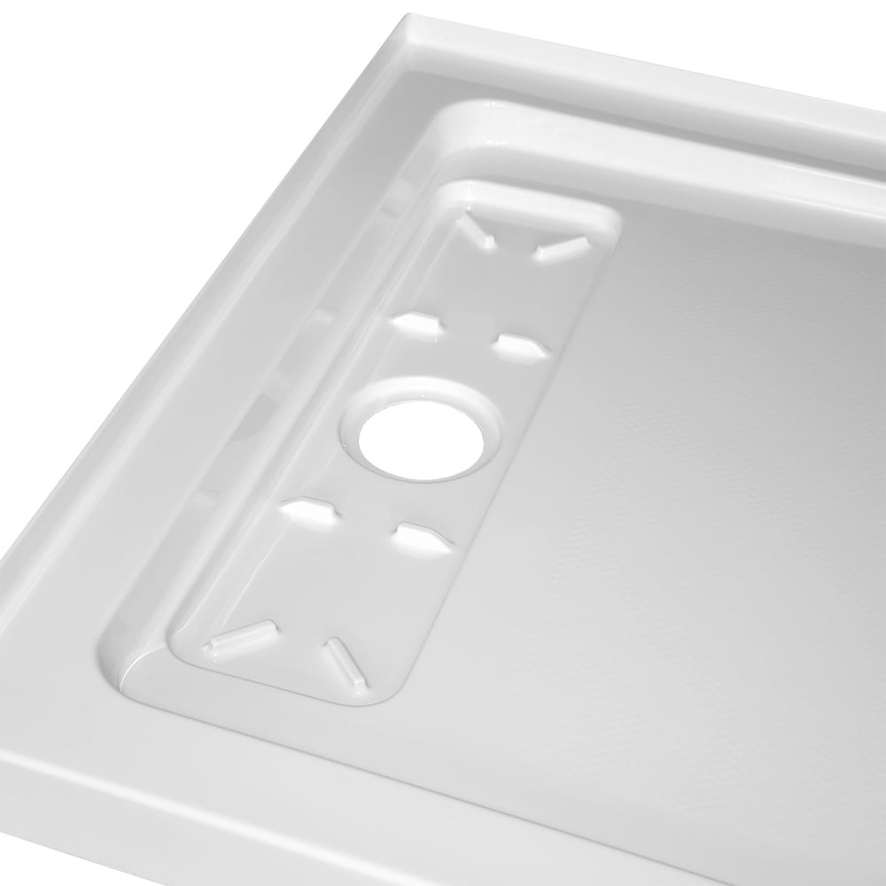 Base de douche en acrylique de 48 po x 32 po avec drain dissimulé à gauche