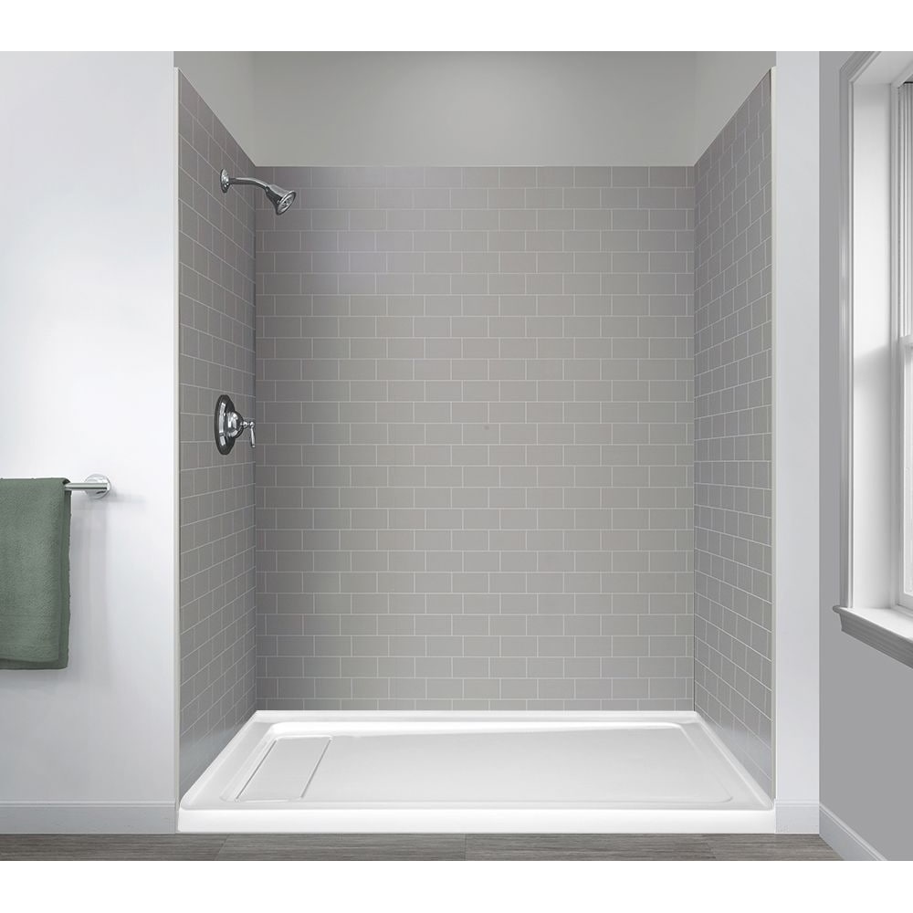 60-inch x 32-inch Acrylic Shower Base with Left Concealed Drain With Anti-Slip Surface