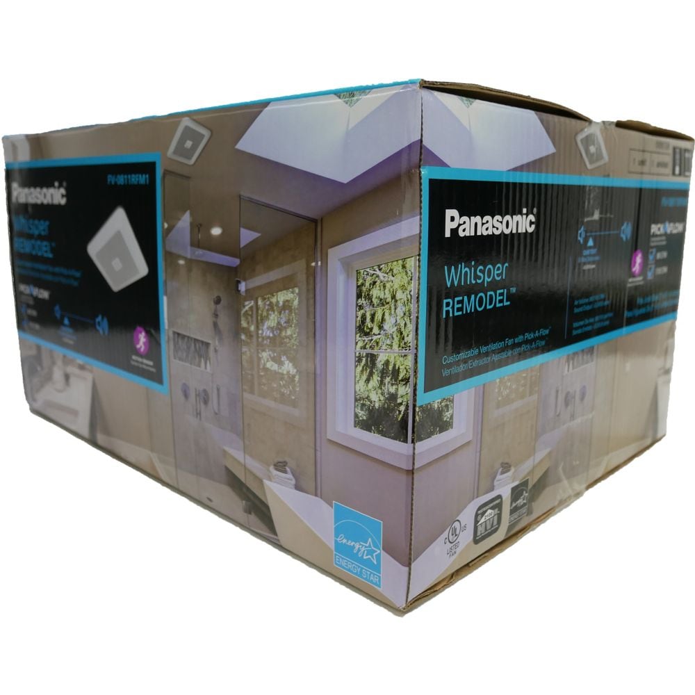 80-110 CFM 0.4-1.1 Sones Whisper Remodel Bath Fan (for rooms < 100 sq. ft.) ENERGY STAR®