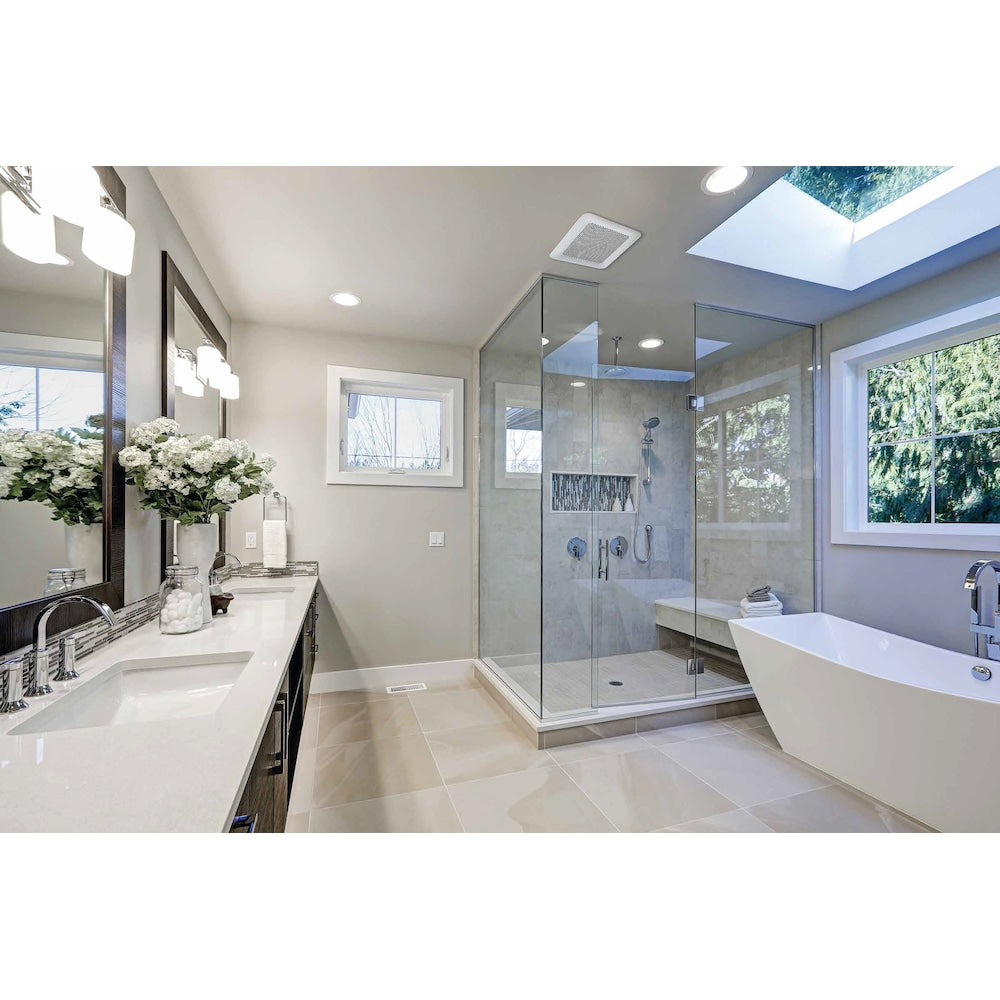 80-110 CFM 0.4-1.1 Sones Whisper Remodel Bath Fan (for rooms < 100 sq. ft.) ENERGY STAR®