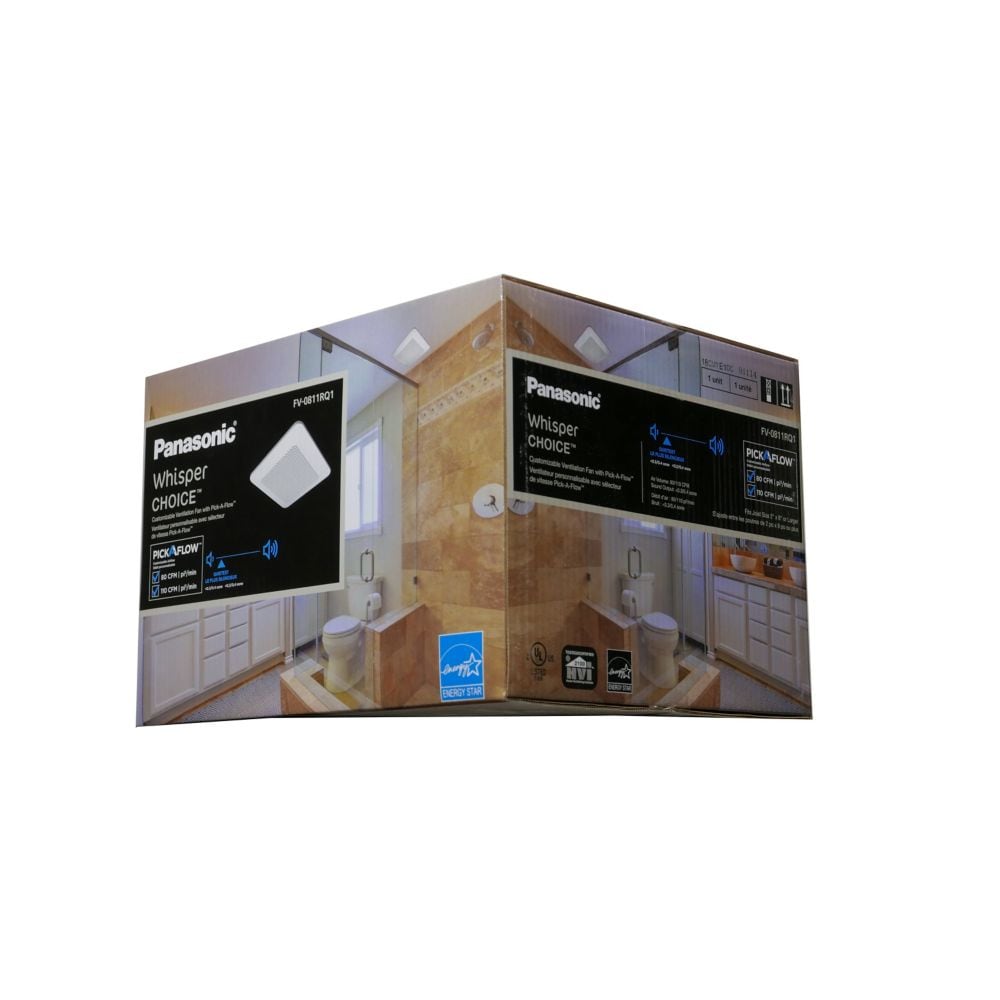 80-110 CFM 0.3-0.5 Sones Whisper Choice Bath Fan (for rooms < 100 sq. ft.) ENERGY STAR®