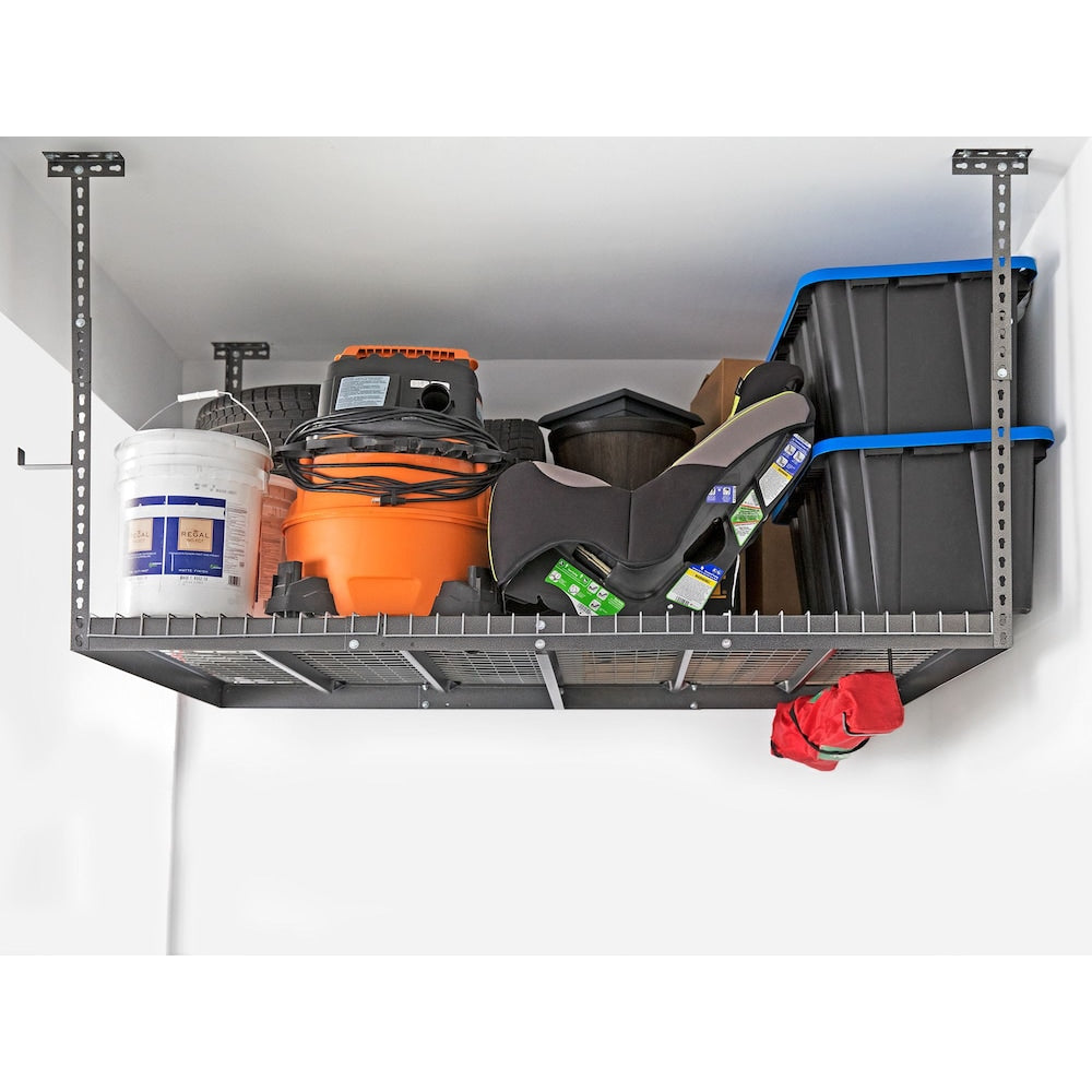 VersaRac Set of 2 Overhead Storage Racks in White with 4-Piece Hanging Bar Accessory Kit