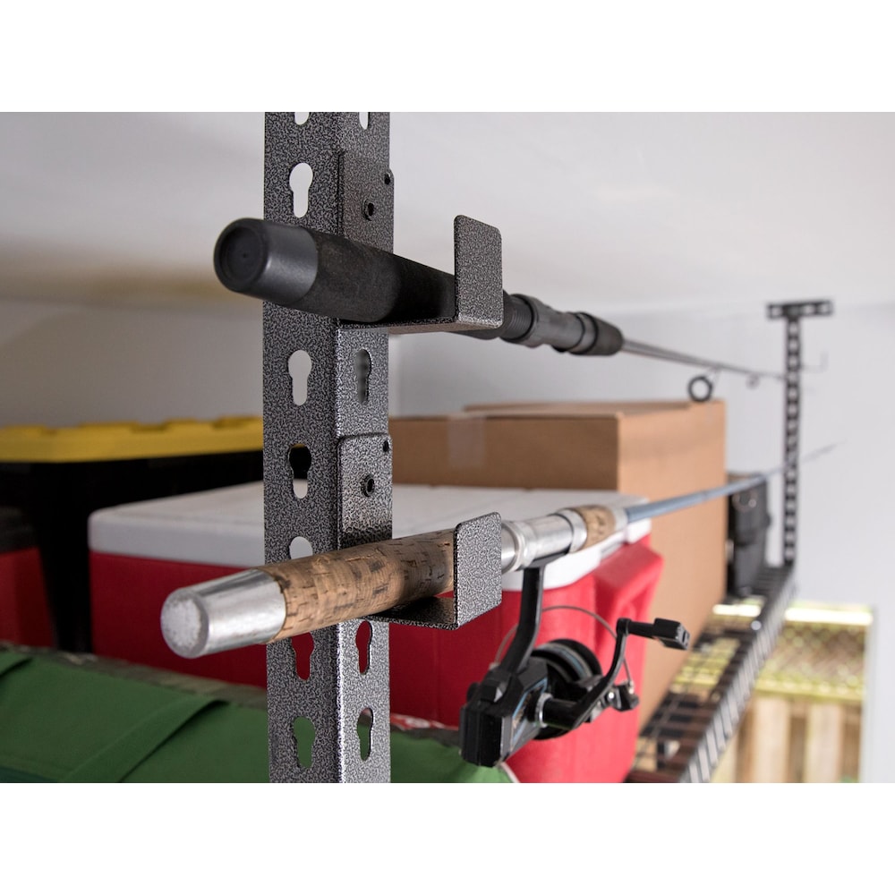 VersaRac Set of 2 Overhead Storage Racks in White with 4-Piece Hanging Bar Accessory Kit