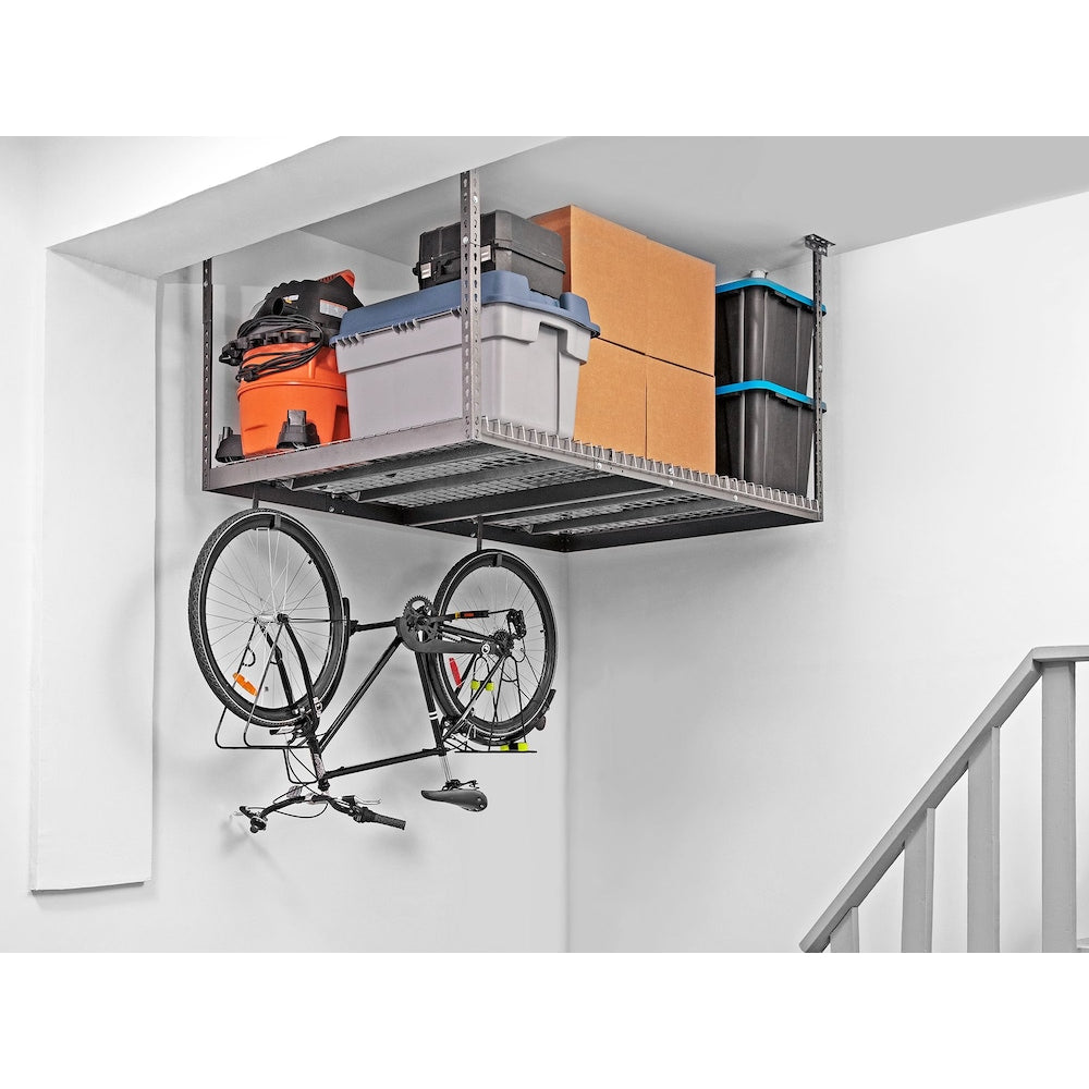 VersaRac Set of 2 Overhead Storage Racks in White with 4-Piece Hanging Bar Accessory Kit