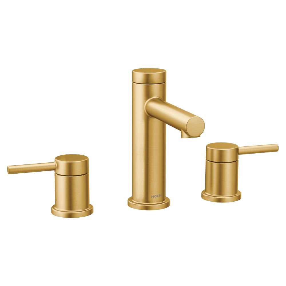 Robinet de lavabo de salle de bain à 2 poignées Align de 8 à 16 pouces en or brossé (drain inclus; valve non incluse)