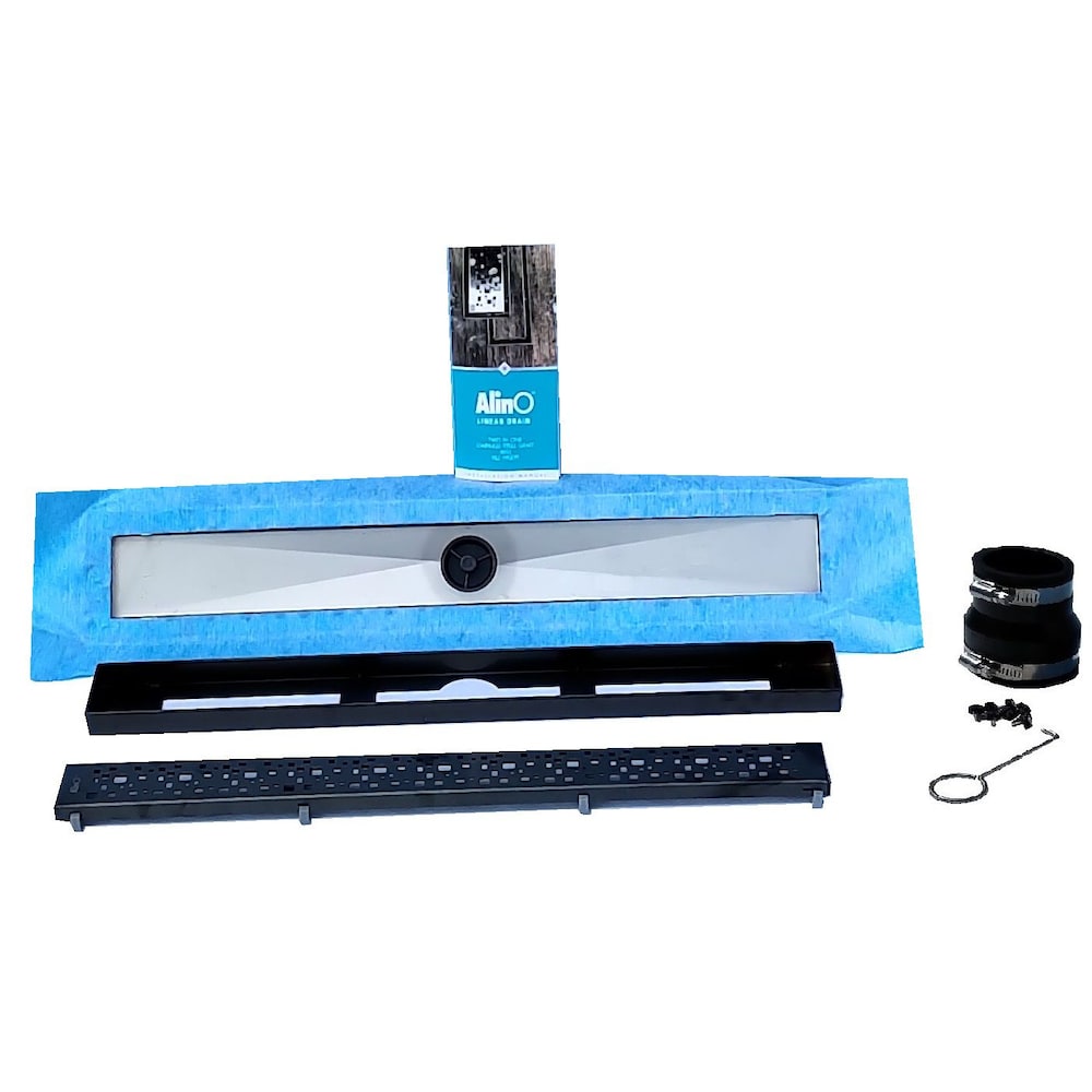 Linear Shower Drain 24-inch (Square - Black)