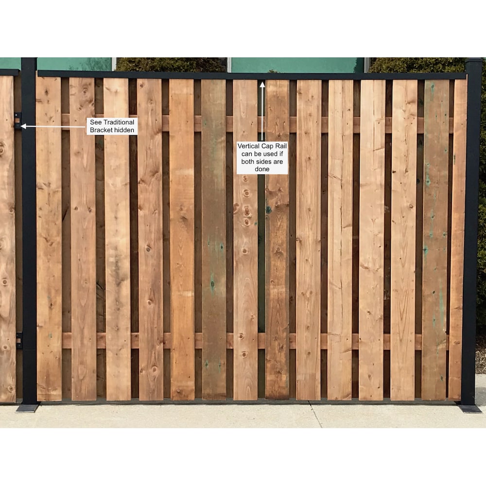 Kit de supports de clôture traditionnels pour rails en bois sur poteau en aluminium (2 supports)