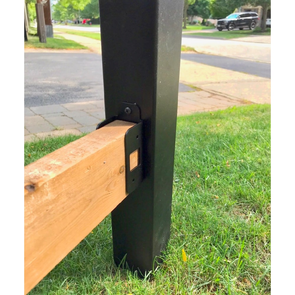 Kit de supports de clôture traditionnels pour rails en bois sur poteau en aluminium (2 supports)